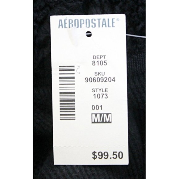 NWT Aeropostale Jrs Sz M Black Sequin Insulated Vest Removeable Faux Fur Trim - Picture 7 of 10
